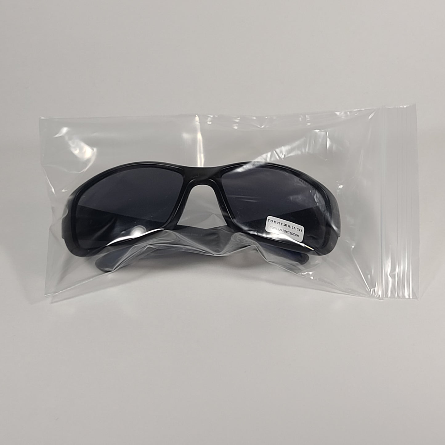 Tommy Hilfiger Nicholas Sport Wrap Sunglasses Matte Black Frame Gray Lens - Sunglasses