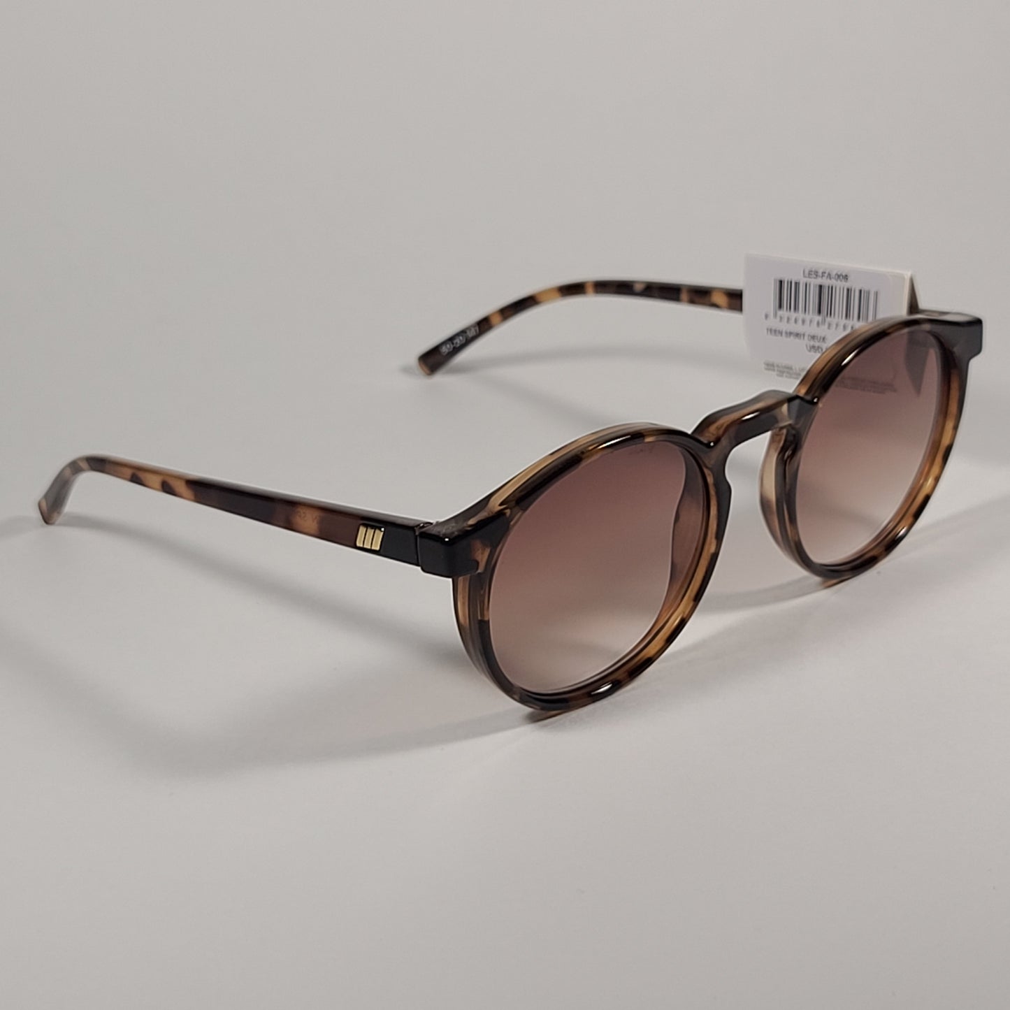 Le Specs Teen Spirit Deux Sunglasses Brown Tortoise Frame Brown Gradient Lens LES-FA-006 - Sunglasses