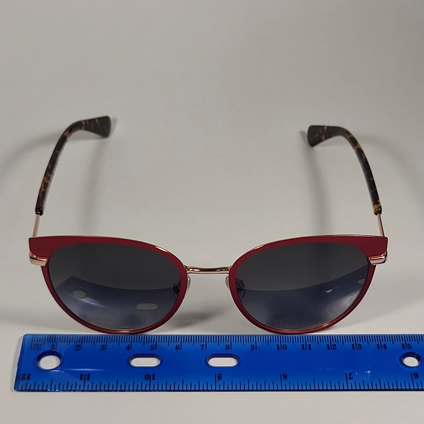 Kate Spade JANALEE/S 0UC9O Round Cat Eye Sunglasses Red Gold Havana Frame Gray Gradient Lens - Sunglasses