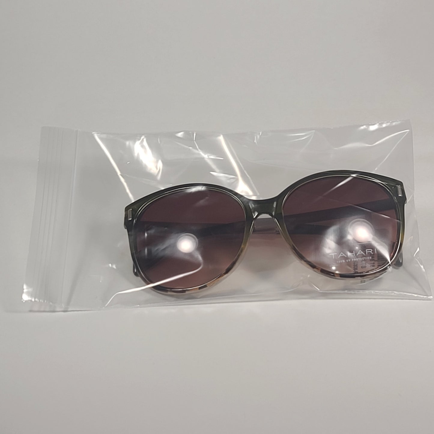 Tahari Cat Eye Sunglasses Olive Tortoise Gold Frame Brown Gradient Lens TH657 OLTS - Sunglasses