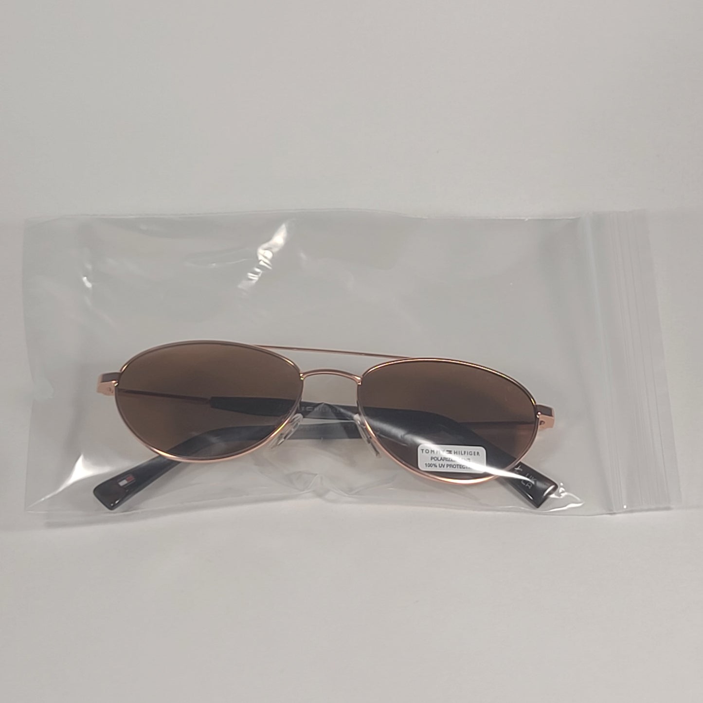 Tommy Hilfiger Carol Polarized Oval Sunglasses Rose Gold Brown Lens CAROL WM OL576P - Sunglasses