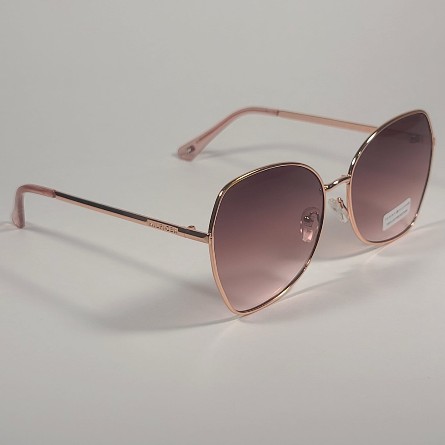 Tommy Hilfiger Dua Butterfly Sunglasses Rose Gold Brown Gradient Lens DUA WM OL564 - Sunglasses