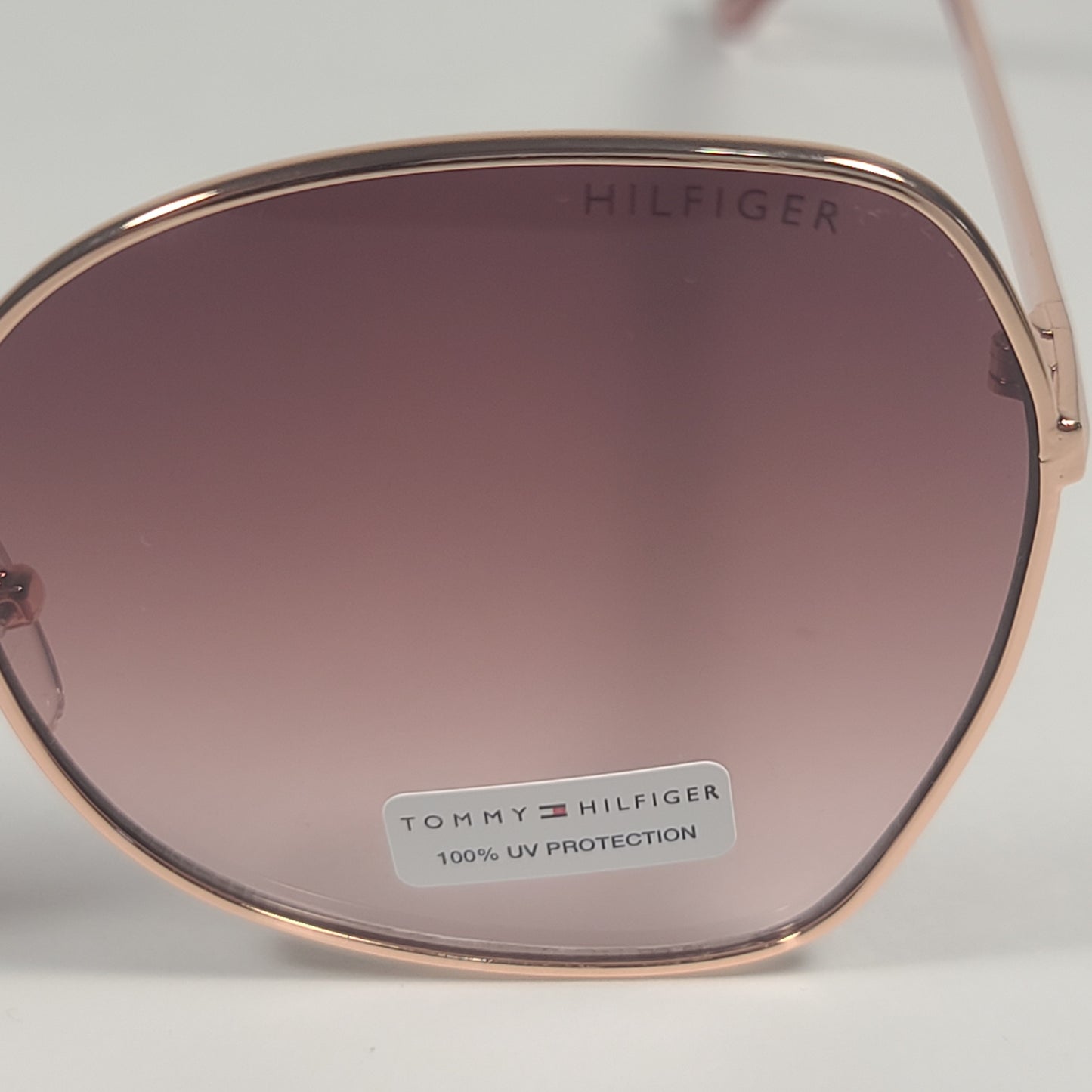 Tommy Hilfiger Dua Butterfly Sunglasses Rose Gold Brown Gradient Lens DUA WM OL564 - Sunglasses