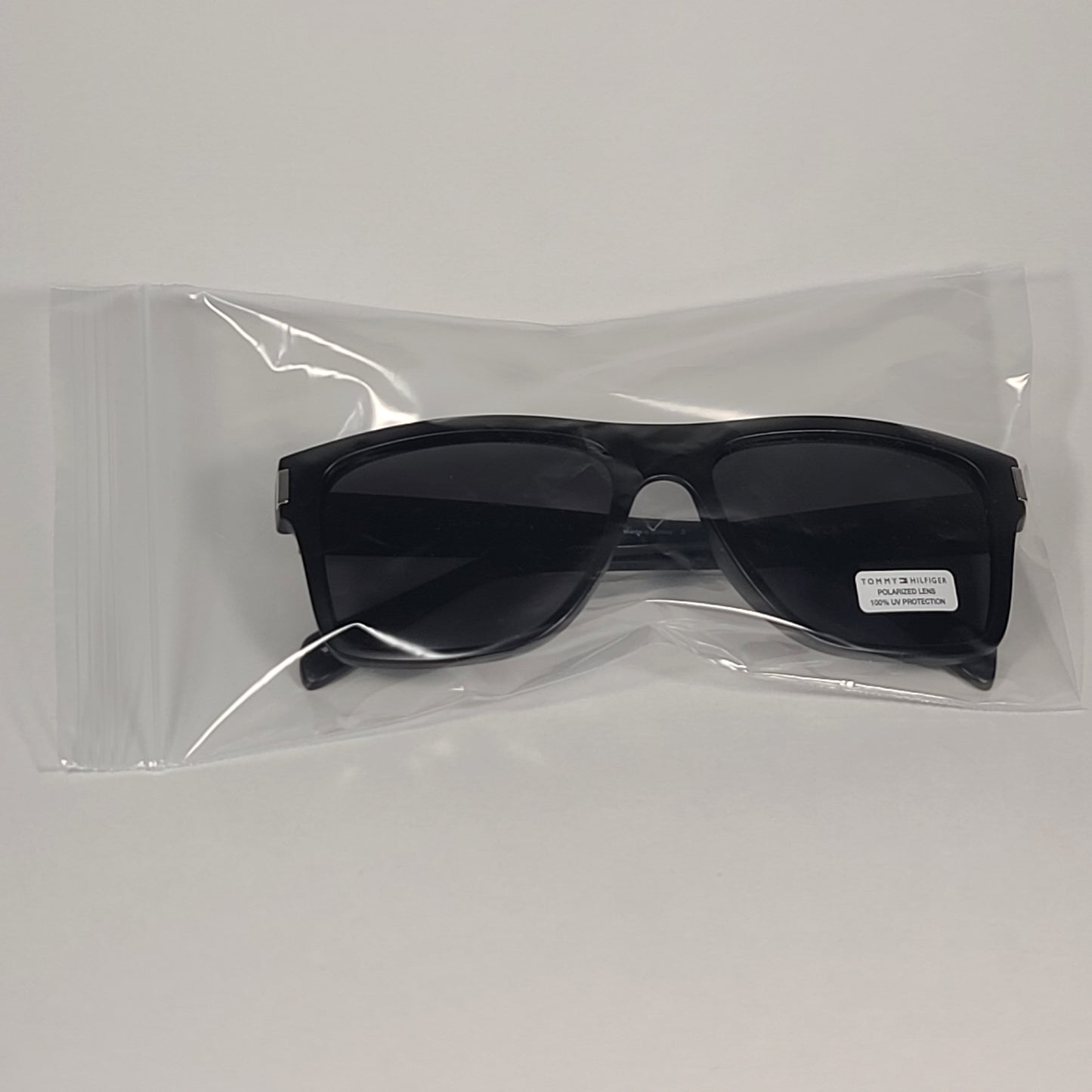 Tommy Hilfiger Kip Square Polarized Sunglasses Matte Black Gray Lens KIP MP OM608P - Sunglasses