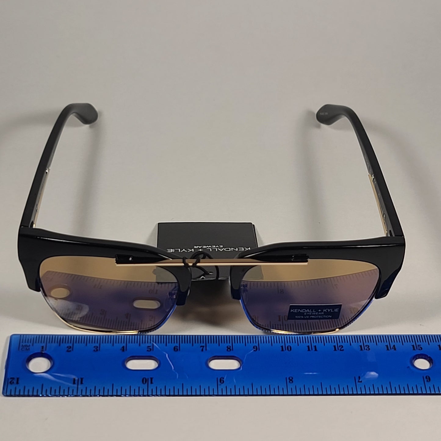 Kendall + Kylie Hayden Club Sunglasses Black Gold Frame Gold Mirror Lens KK5134CE 001 - Sunglasses