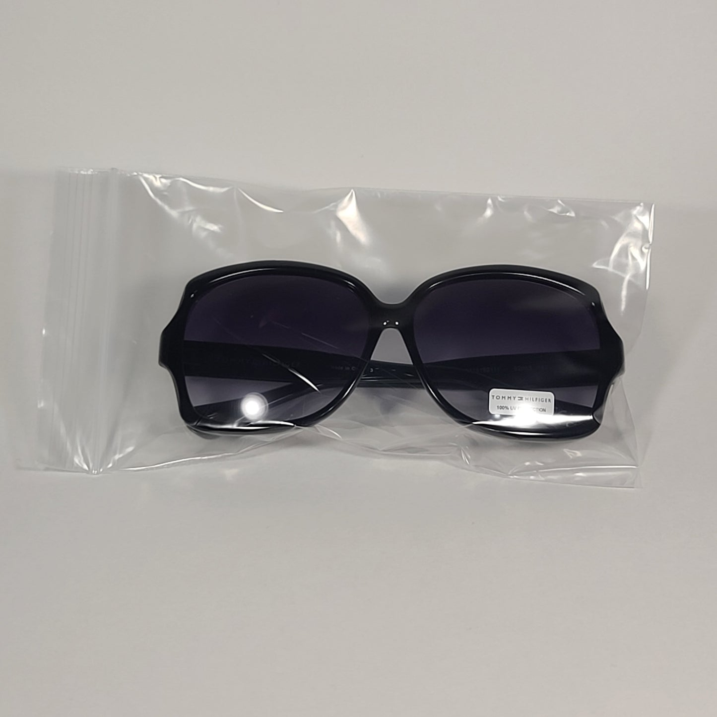 Tommy Hilfiger Lady Oversize Sunglasses Black Gloss Smoke Gradient Lens LADY WP OL560 - Sunglasses