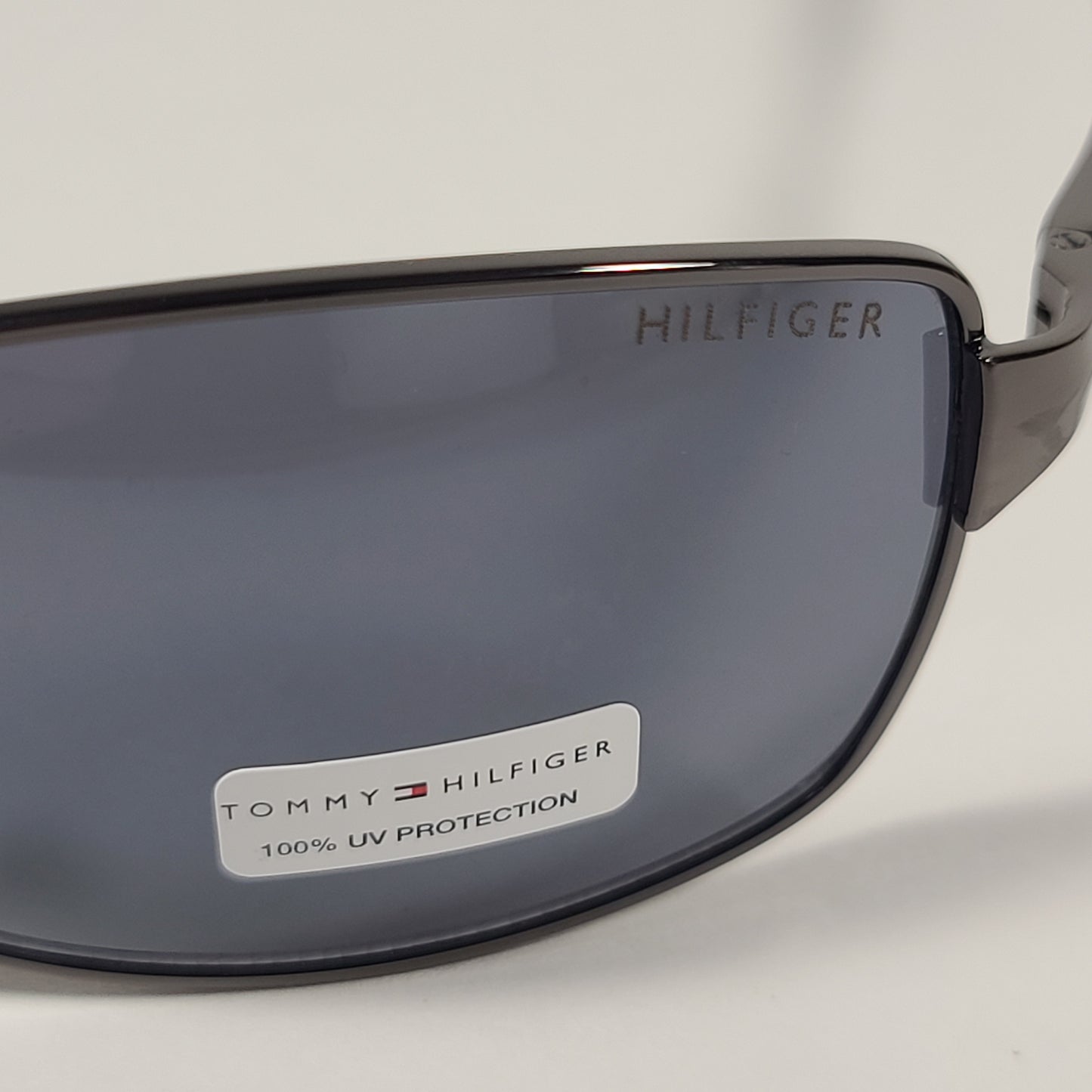 Tommy Hilfiger Roddy Rectangle Wrap Sunglasses Gunmetal Gray Frame Gray Lens RODDY MP OM606 - Sunglasses
