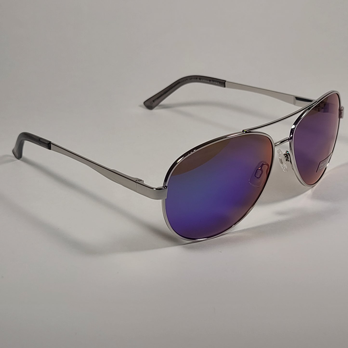 Vince Camuto Aviator Sunglasses Silver Frame Blue Violet Mirror Lens VM602 SLVGY - Sunglasses