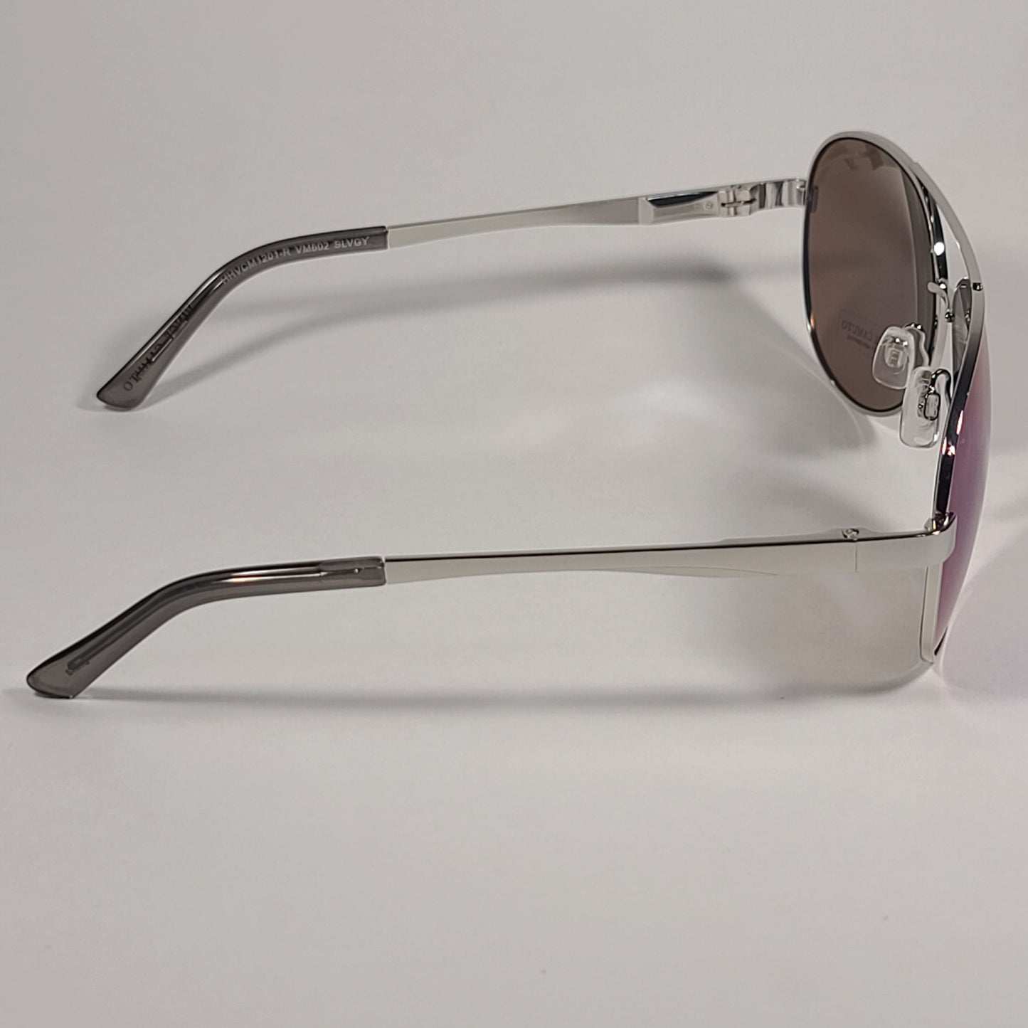 Vince Camuto Aviator Sunglasses Silver Frame Blue Violet Mirror Lens VM602 SLVGY - Sunglasses