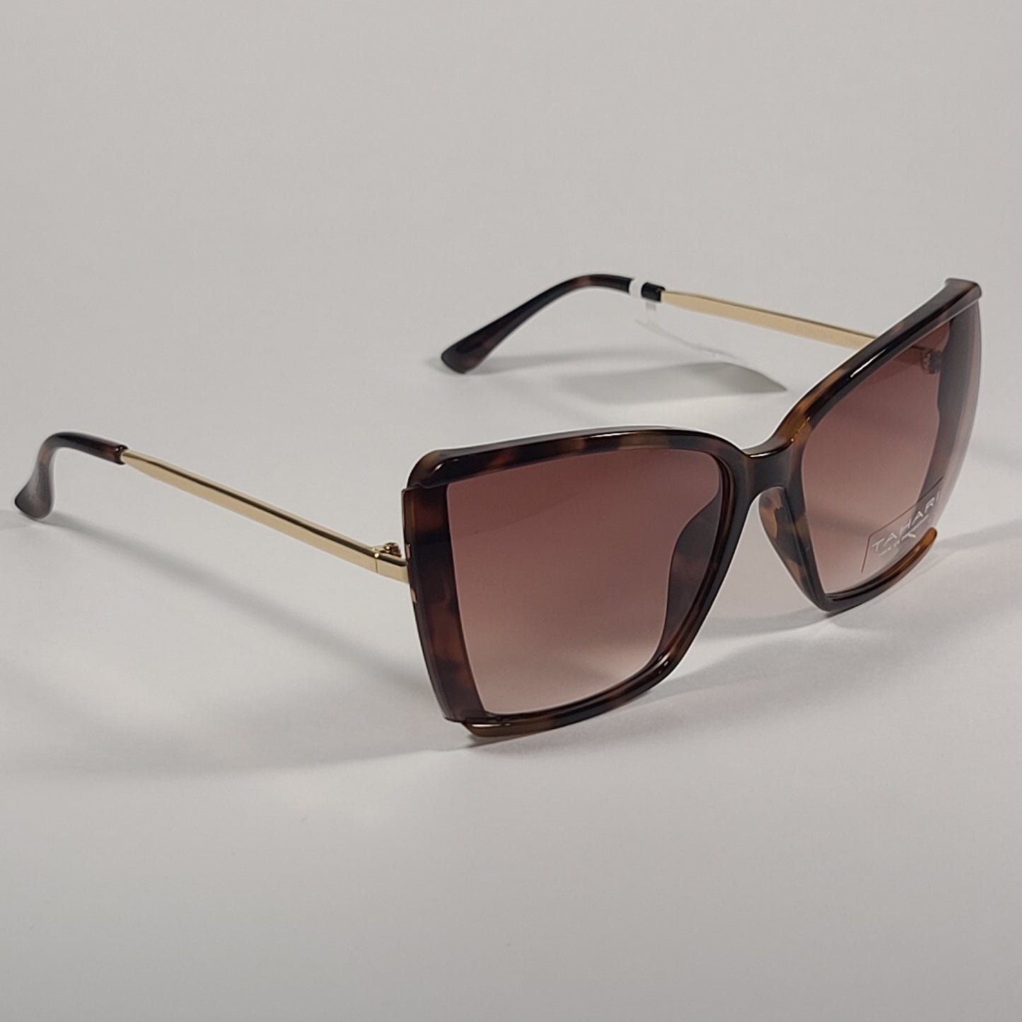 Tahari Shield Butterfly Sunglasses Brown Tortoise Gold Brown Gradient TH881 TS - Sunglasses