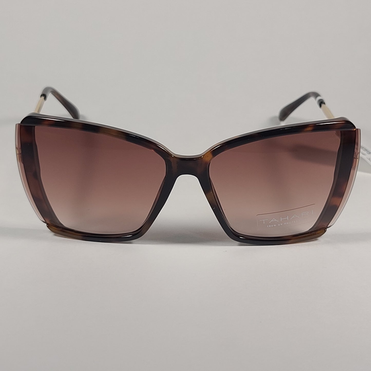 Tahari Shield Butterfly Sunglasses Brown Tortoise Gold Brown Gradient TH881 TS - Sunglasses