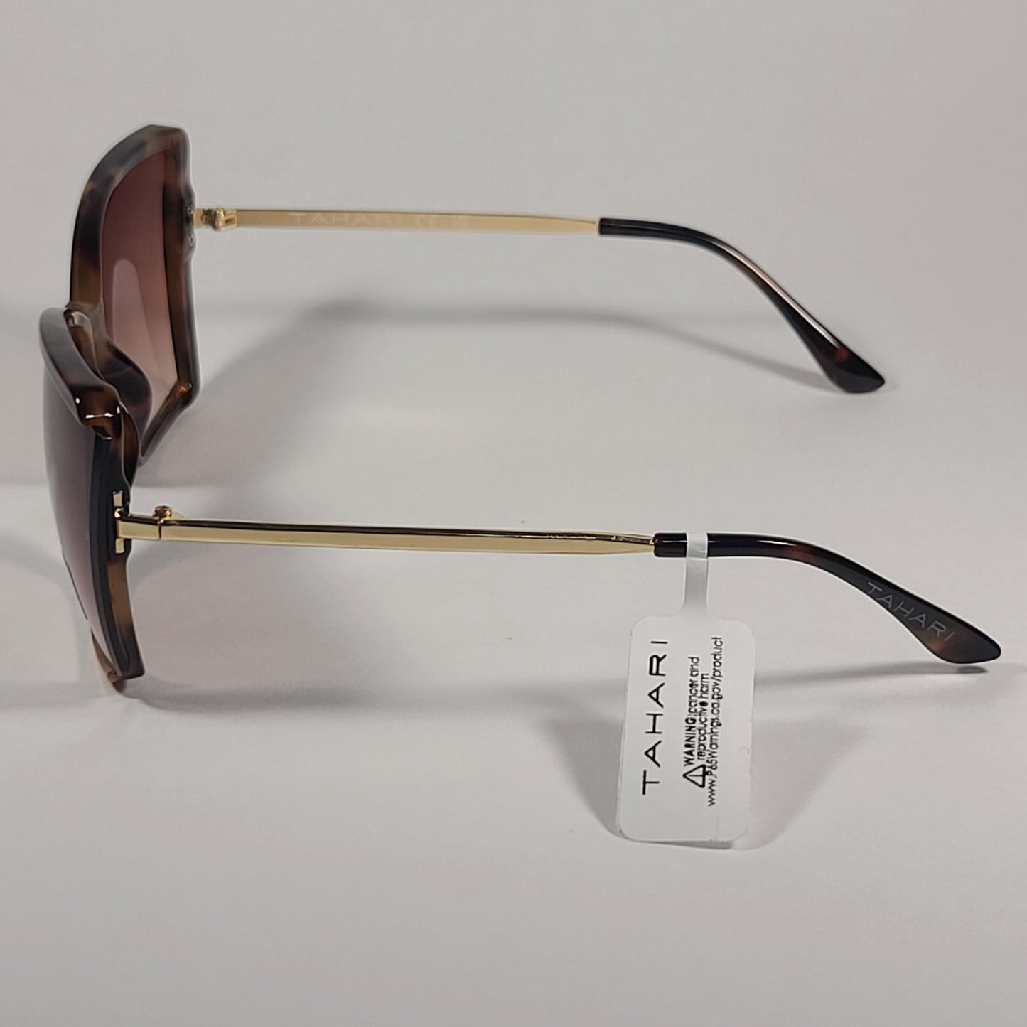 Tahari Shield Butterfly Sunglasses Brown Tortoise Gold Brown Gradient TH881 TS - Sunglasses