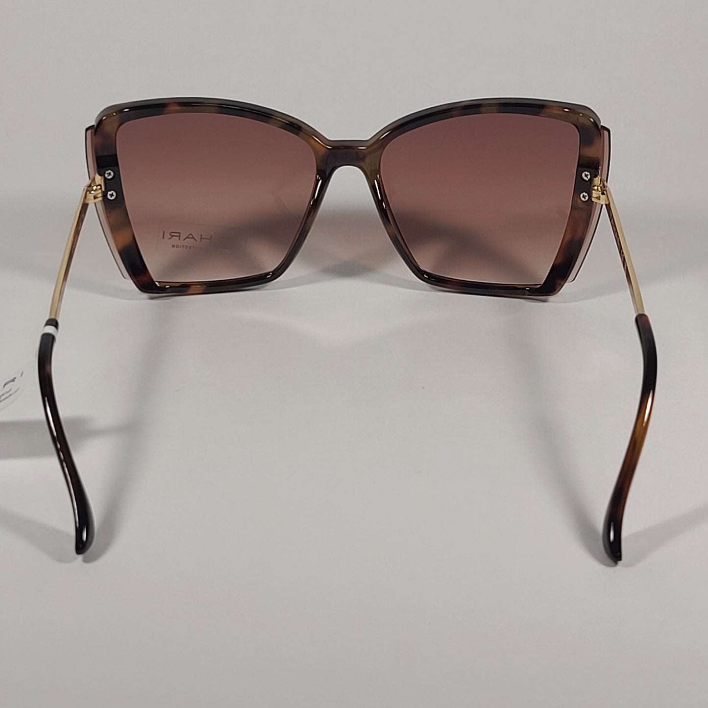Tahari Shield Butterfly Sunglasses Brown Tortoise Gold Brown Gradient TH881 TS - Sunglasses