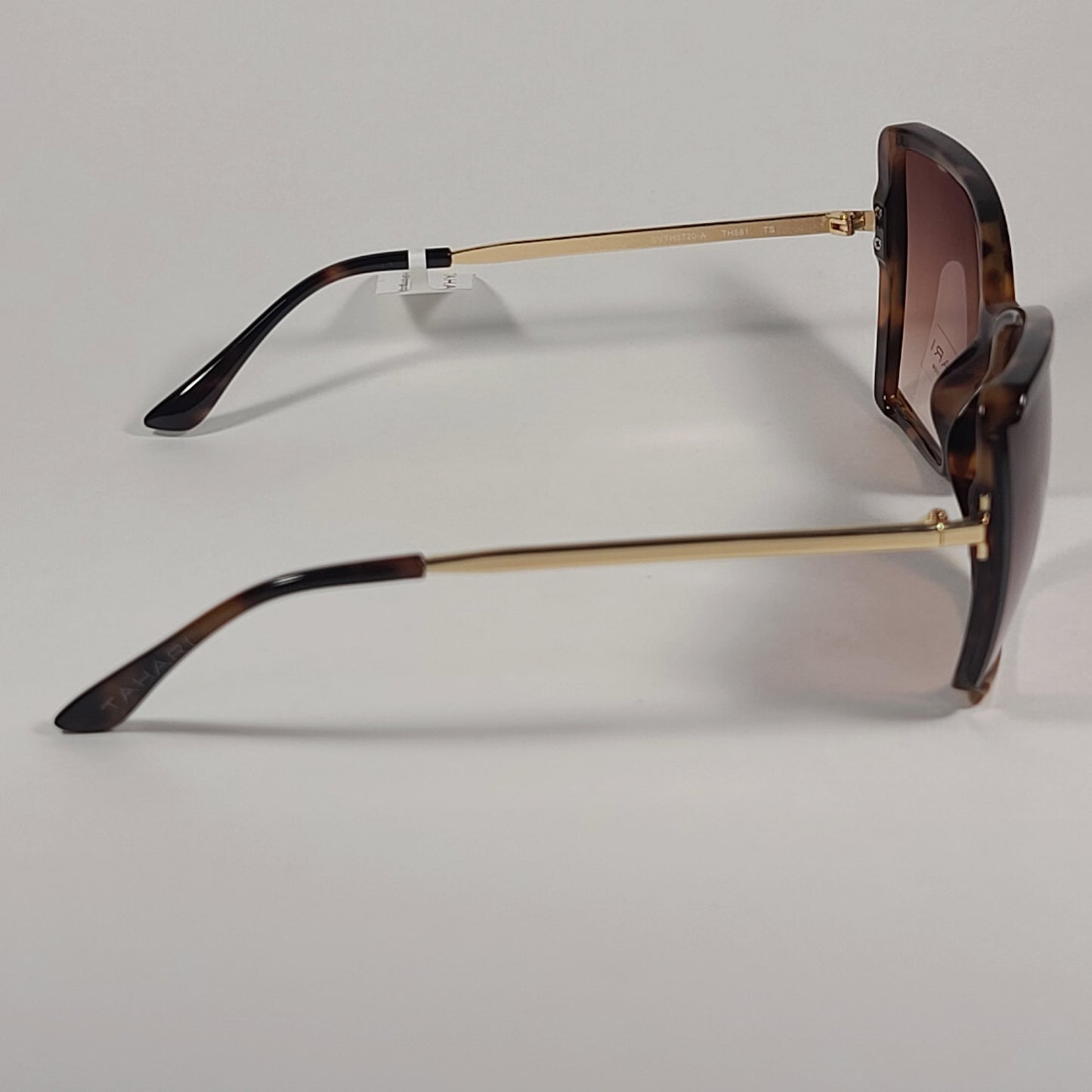 Tahari Shield Butterfly Sunglasses Brown Tortoise Gold Brown Gradient TH881 TS - Sunglasses