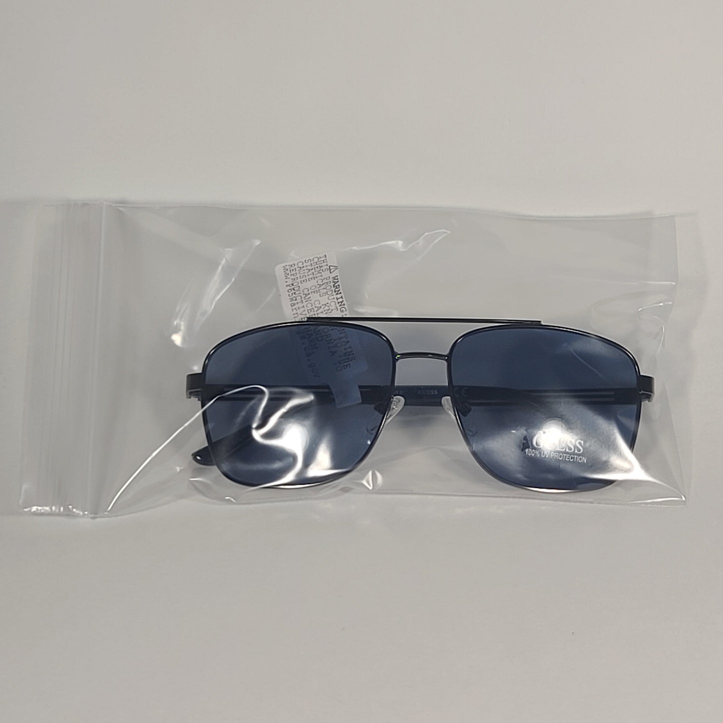 Guess Navigator Sunglasses Gunmetal Navy Blue Frame Blue Gray Lens GF0206 08V - Sunglasses