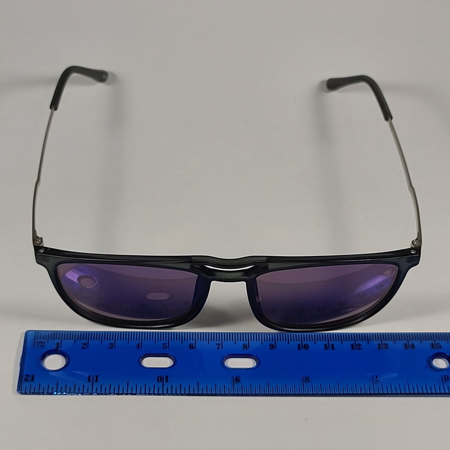 Vince Camuto VM620 GY Rectangle Sunglasses Gray Frame Blue Violet Flash Lens - Sunglasses