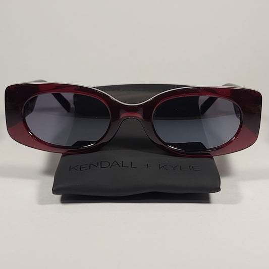 Kendall + Kylie Adira KK5065 603 Rectangle Sunglasses Red Bordeaux Frame Gray Lens - Sunglasses