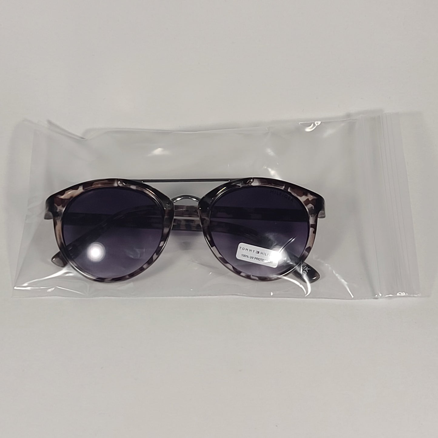 Tommy Hilfiger Kat Round Sunglasses Gray Tortoise Frame Smoke Gradient Lens KAT WP OL544 - Sunglasses