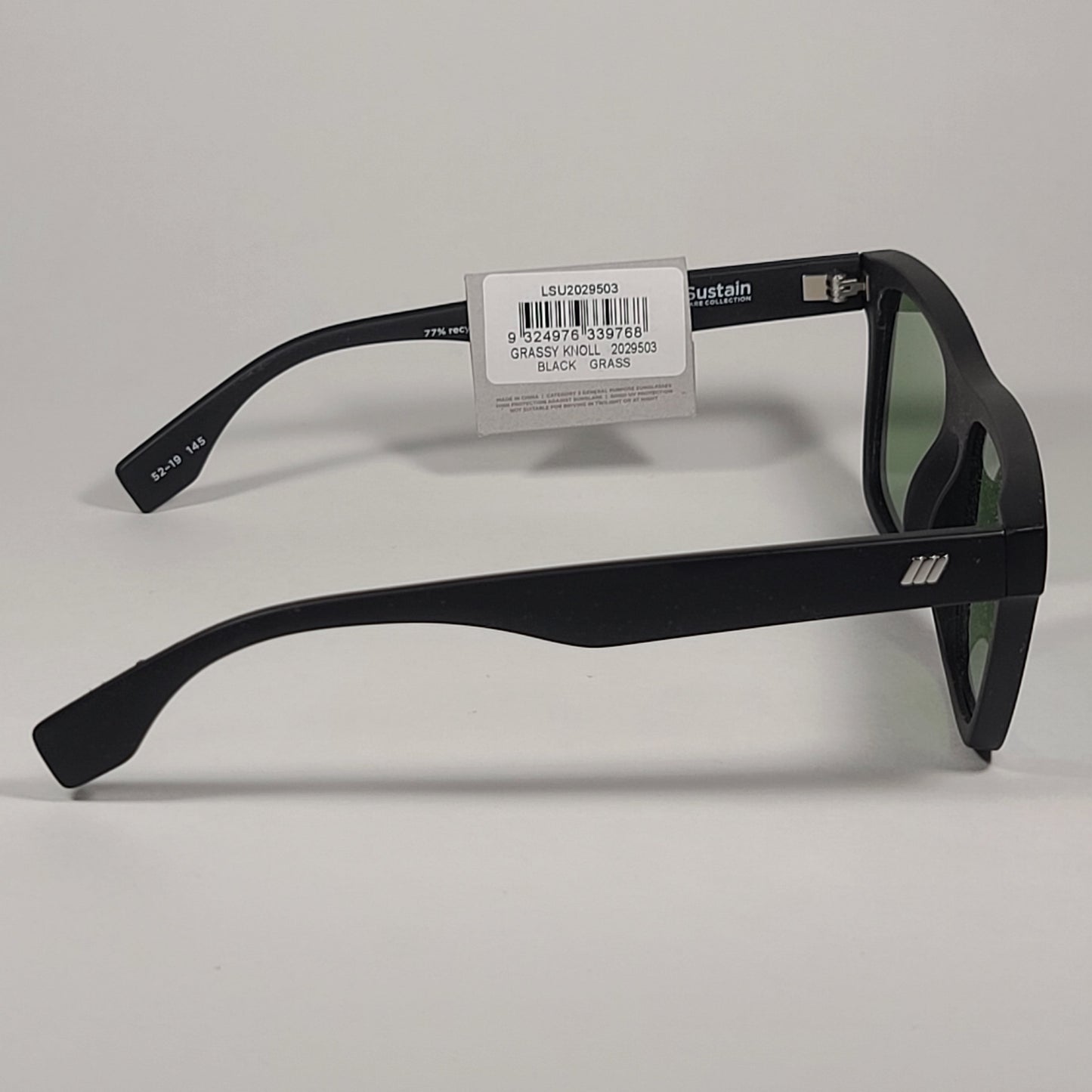 Le Specs Grassy Knoll Rectangle Sunglasses Le Sustain Black Grass / Blue Green Mirror LSU2029503