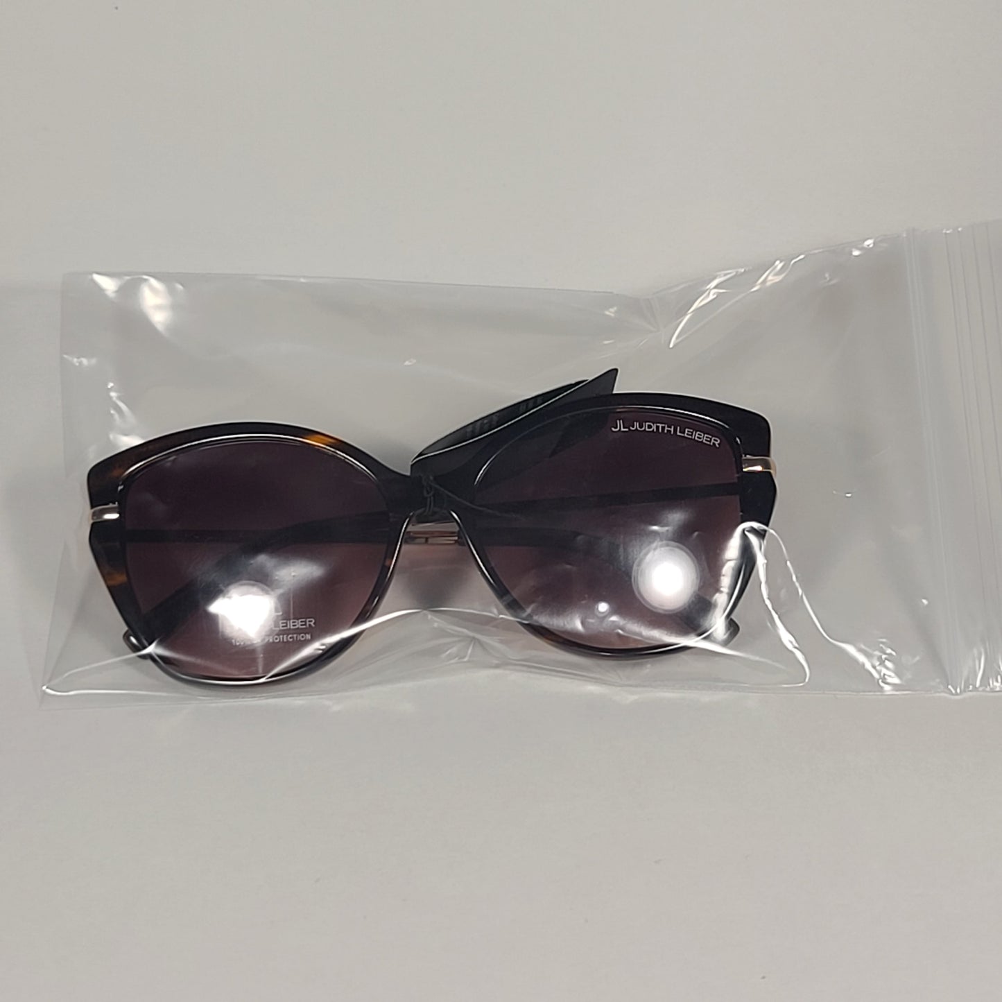 JL By Judith Leiber Bella Cat Eye Sunglasses Brown Gold Brown Gradient Lens - Sunglasses