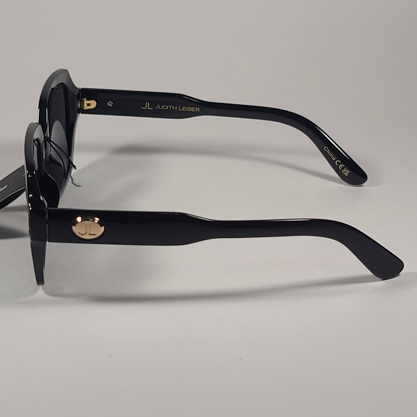 JL By Judith Leiber Dahlia Square Sunglasses Black Frame Gray Tinted Lens - Sunglasses