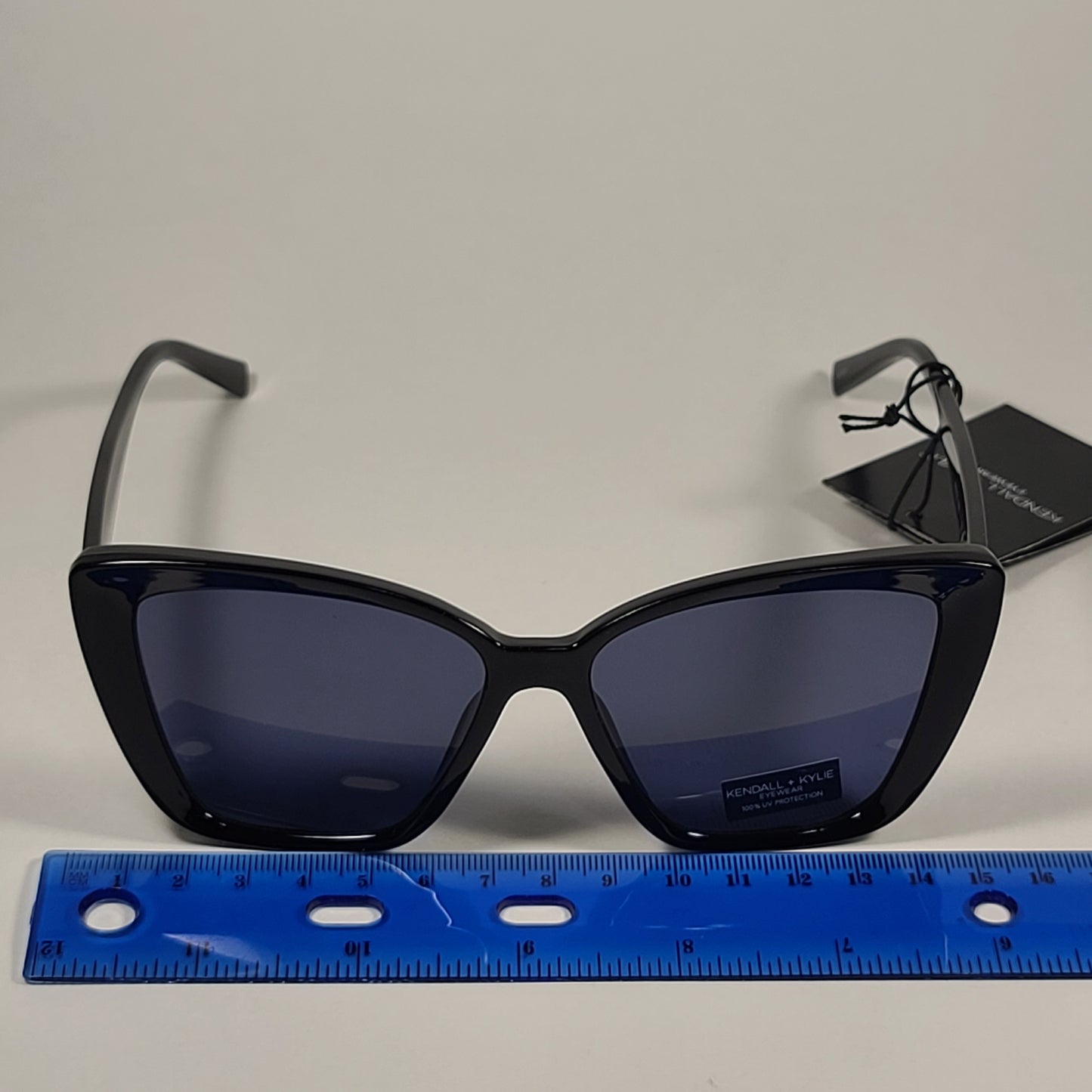 Kendall + Kylie Mazie KK5121 001 Cat Eye Bevel Sunglasses Black Gray Tinted Lens - Sunglasses