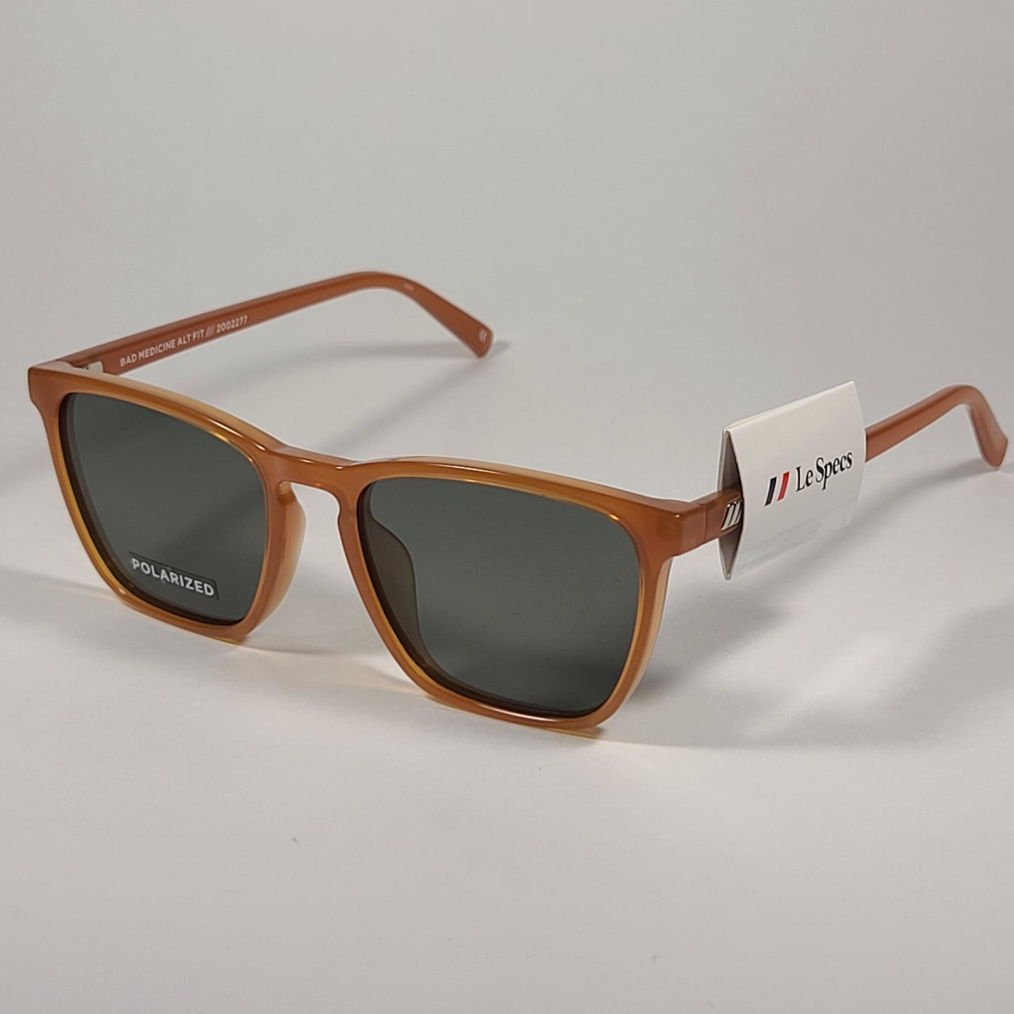 Le Specs Bad Medicine Polarized Keyhole Sunglasses Ochre Frame Green Lens Alt Fit LAF2002277 - Sunglasses