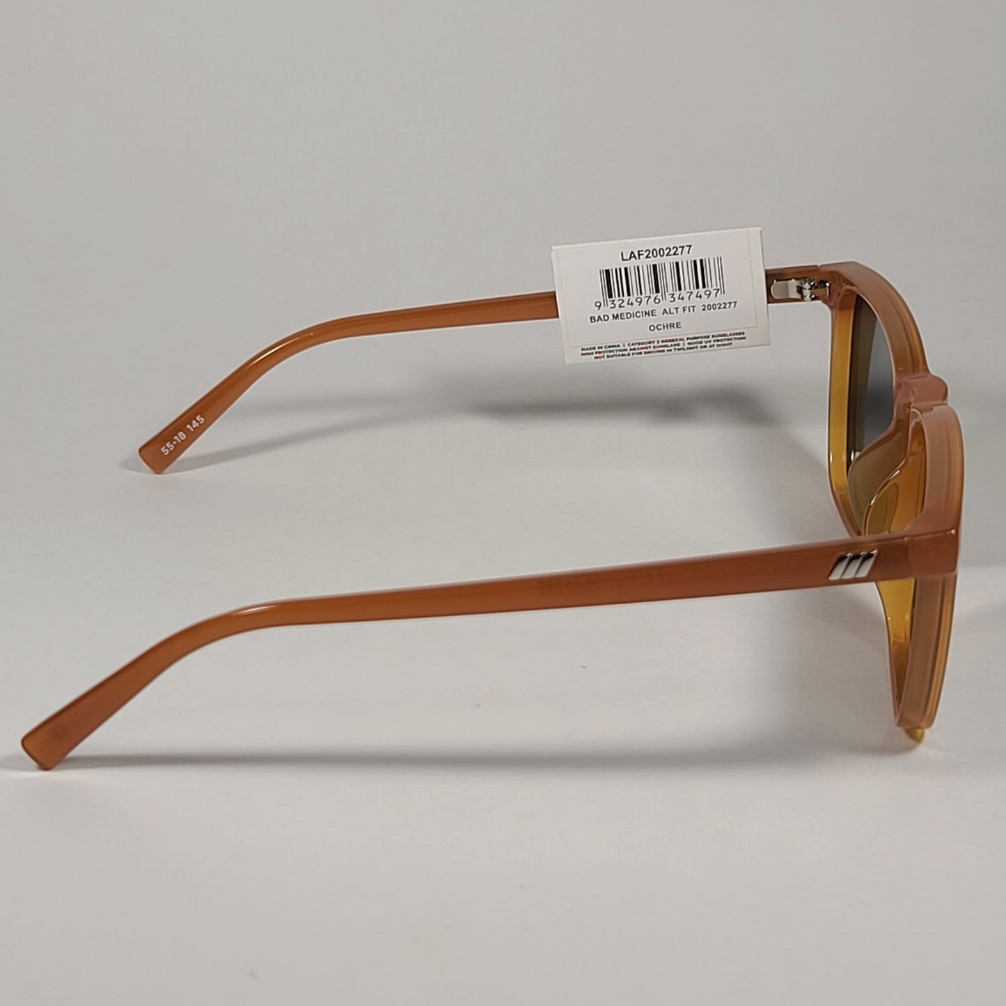 Le Specs Bad Medicine Polarized Keyhole Sunglasses Ochre Frame Green Lens Alt Fit LAF2002277 - Sunglasses