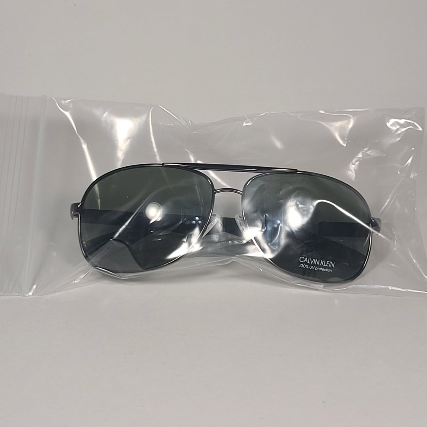 Calvin Klein Aviator Pilot Sunglasses CK19315S 008 Matte Dark Green And Gunmetal With Green Lens - Sunglasses