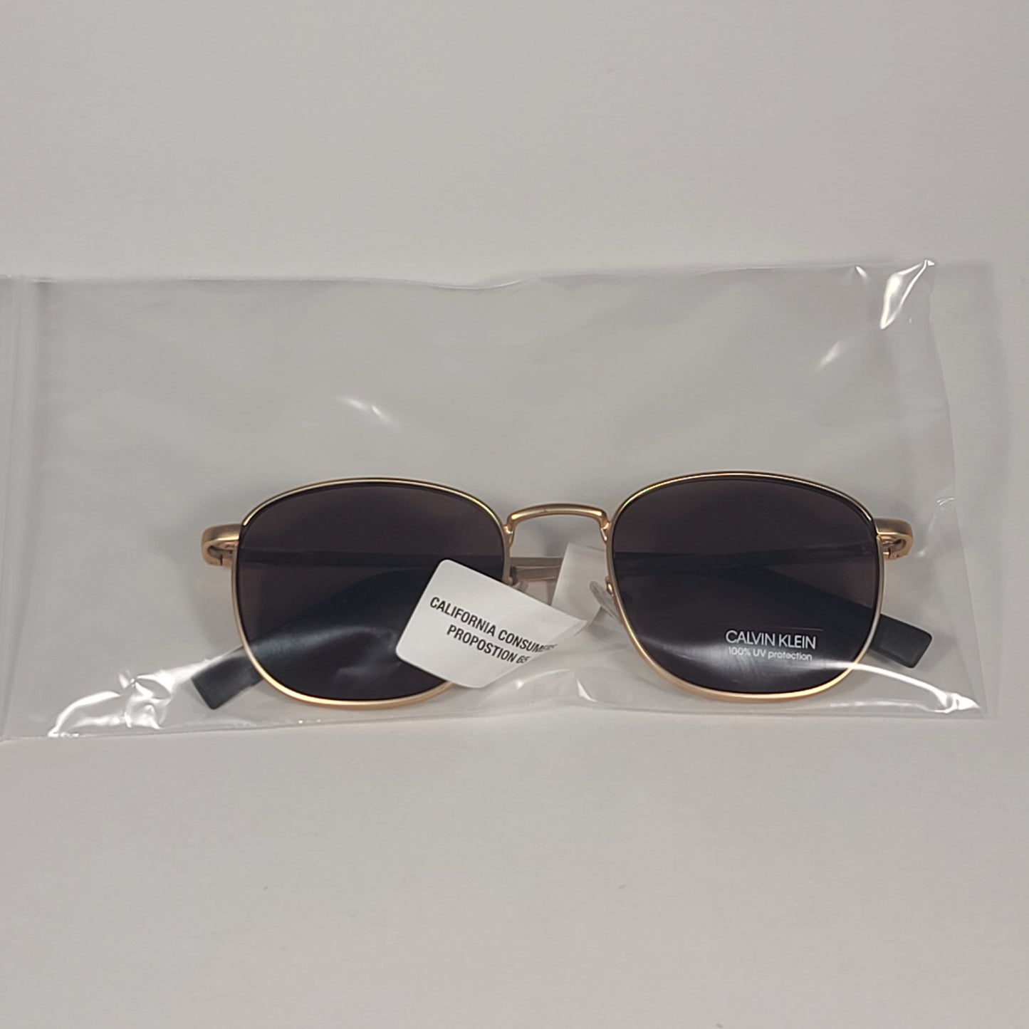 Calvin Klein CK20122S 717 Designer Sunglasses Matte Gold With Brown Tinted Lens - Sunglasses