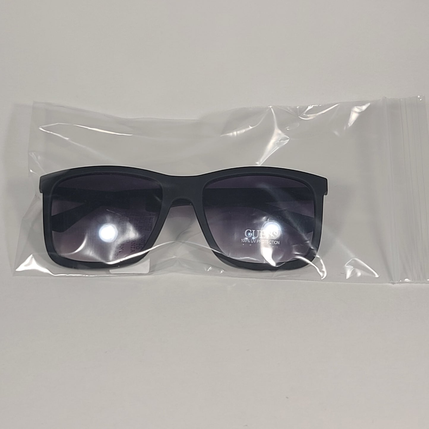 Guess GF0171 02B Rectangular Sunglasses Gunmetal Matte Black Smoke Gradient Lens - Sunglasses