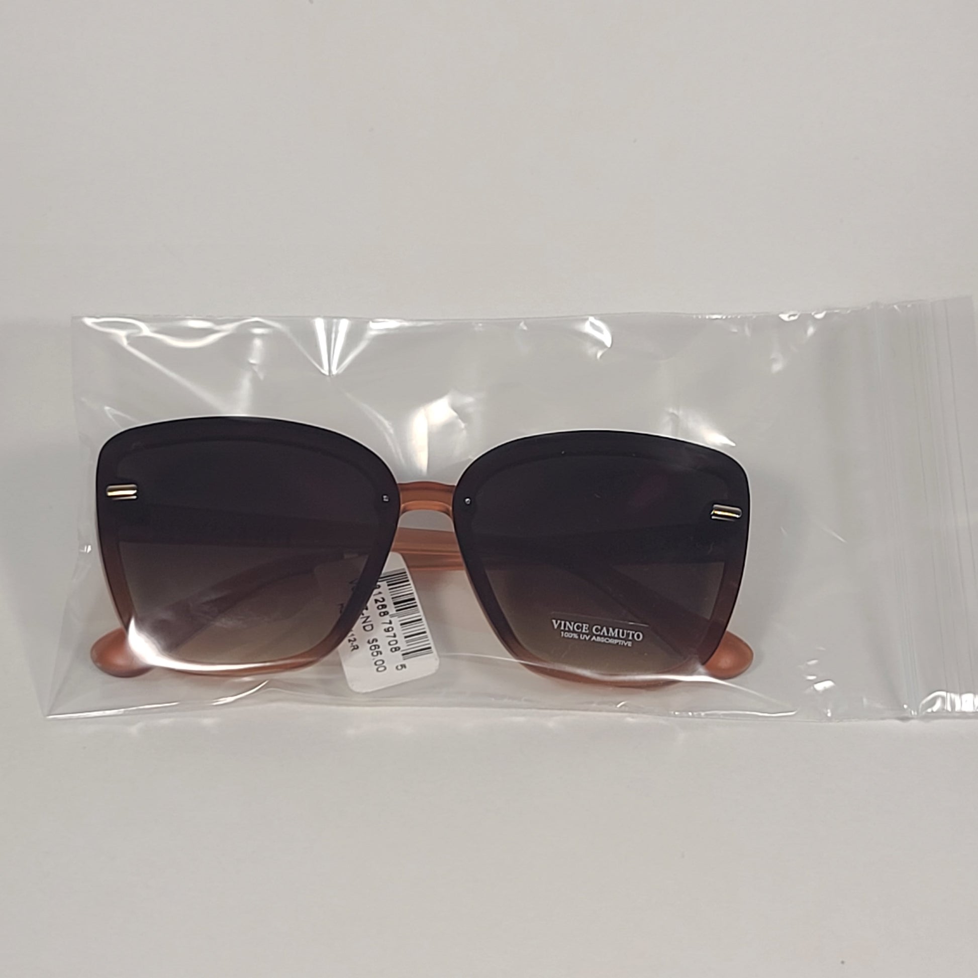 Vince Camuto VC907 ND Rimless Cat Eye Sunglasses Nude Orange Brown Yellow Gradient Lens - Sunglasses