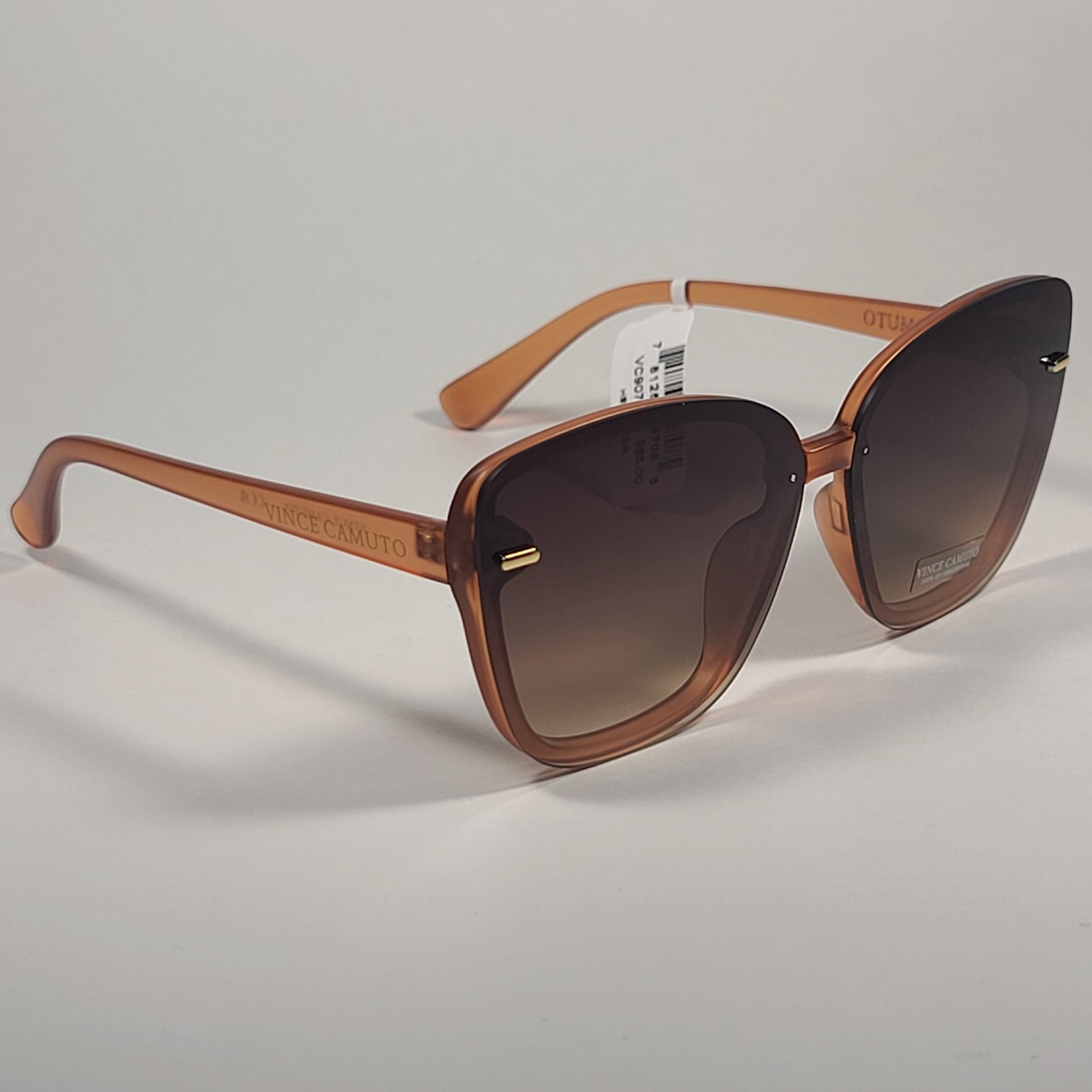 Vince Camuto VC907 ND Rimless Cat Eye Sunglasses Nude Orange Brown Yellow Gradient Lens - Sunglasses