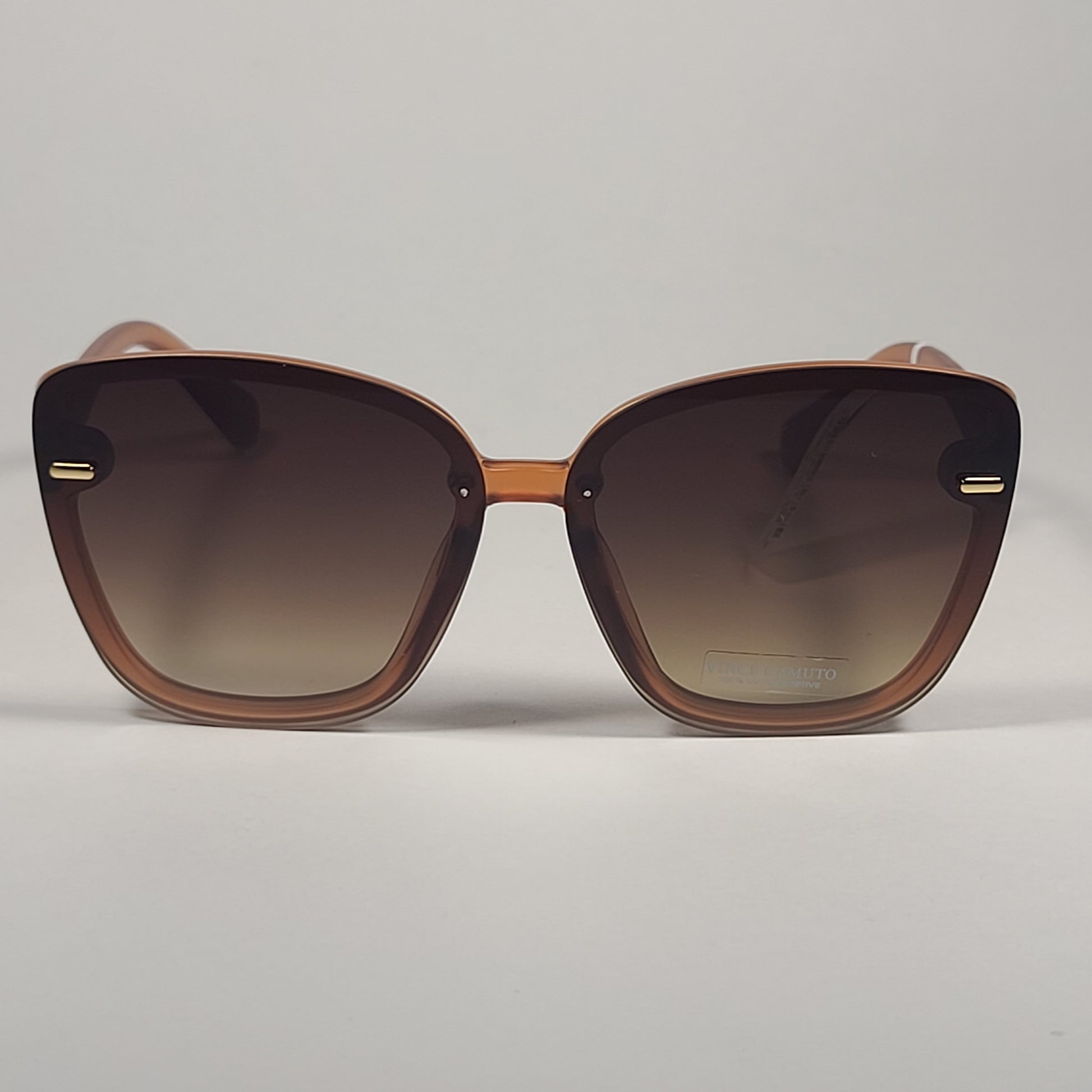 Vince Camuto VC907 ND Rimless Cat Eye Sunglasses Nude Orange Brown Yellow Gradient Lens - Sunglasses