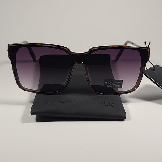 Kendall + Kylie Lux KK5142 036 Shield Sunglasses Milky Demi Frame Smoke Gradient Lens - Sunglasses