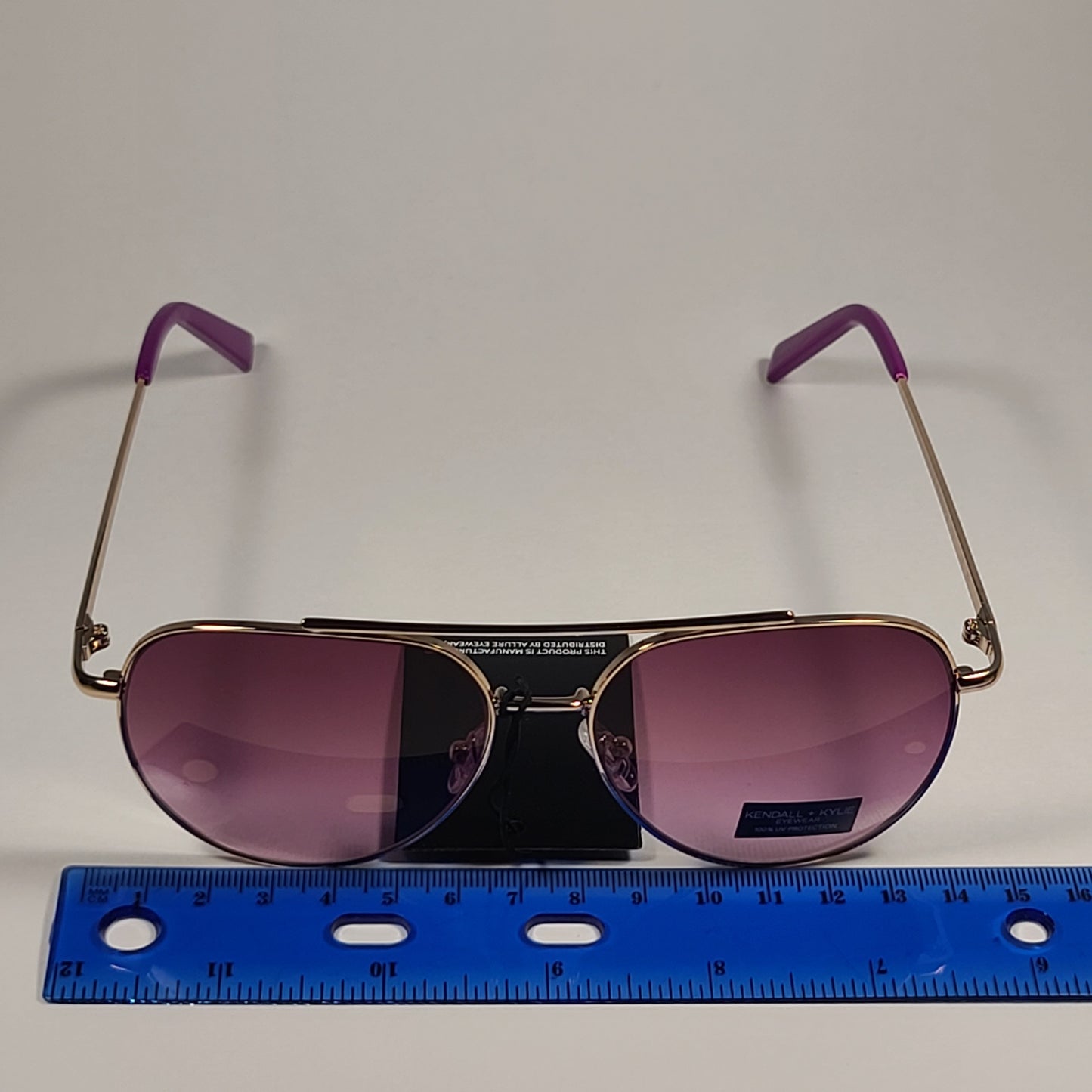 Kendall + Kylie Jett KK4050DCE 717 Aviator Sunglasses Gold Frame Dark Pink Gradient Lens - Sunglasses