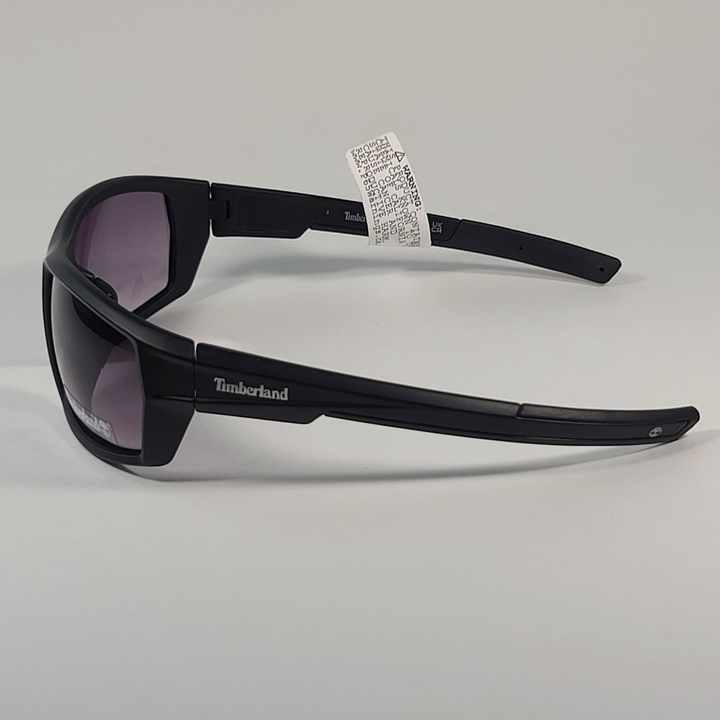 Timberland TB7221 02C Wrap Sunglasses Matte Black Frame Smoke Gradient Lens