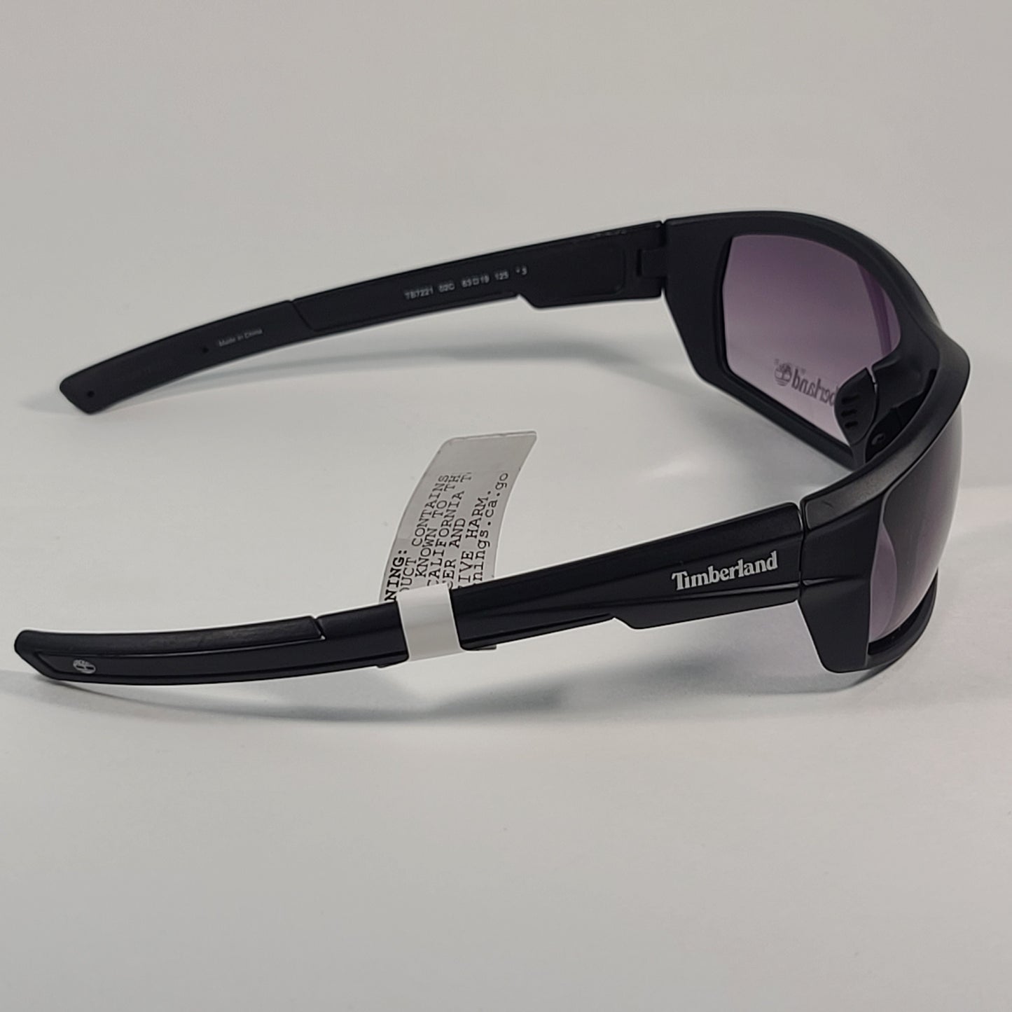 Timberland TB7221 02C Wrap Sunglasses Matte Black Frame Smoke Gradient Lens