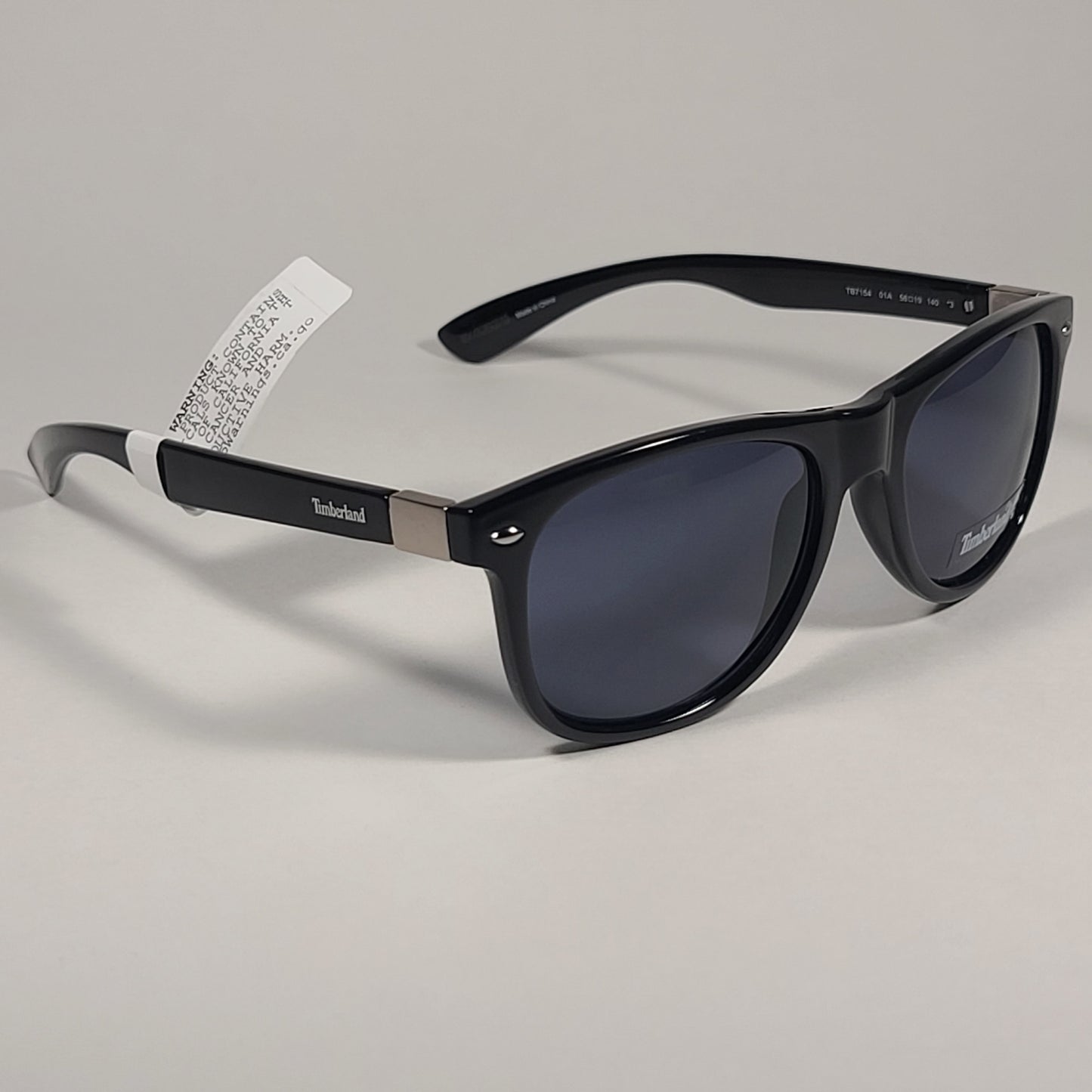 Timberland Square Sunglasses Shiny Black Frame Gray Lens TB7154 01A - Sunglasses