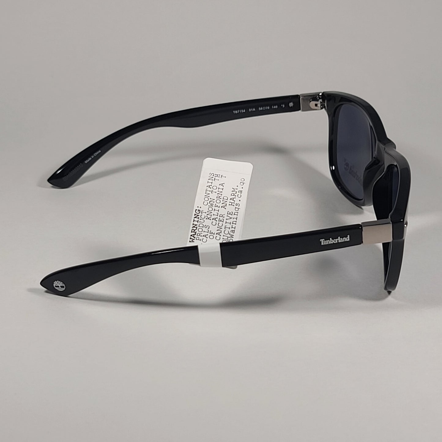 Timberland Square Sunglasses Shiny Black Frame Gray Lens TB7154 01A - Sunglasses