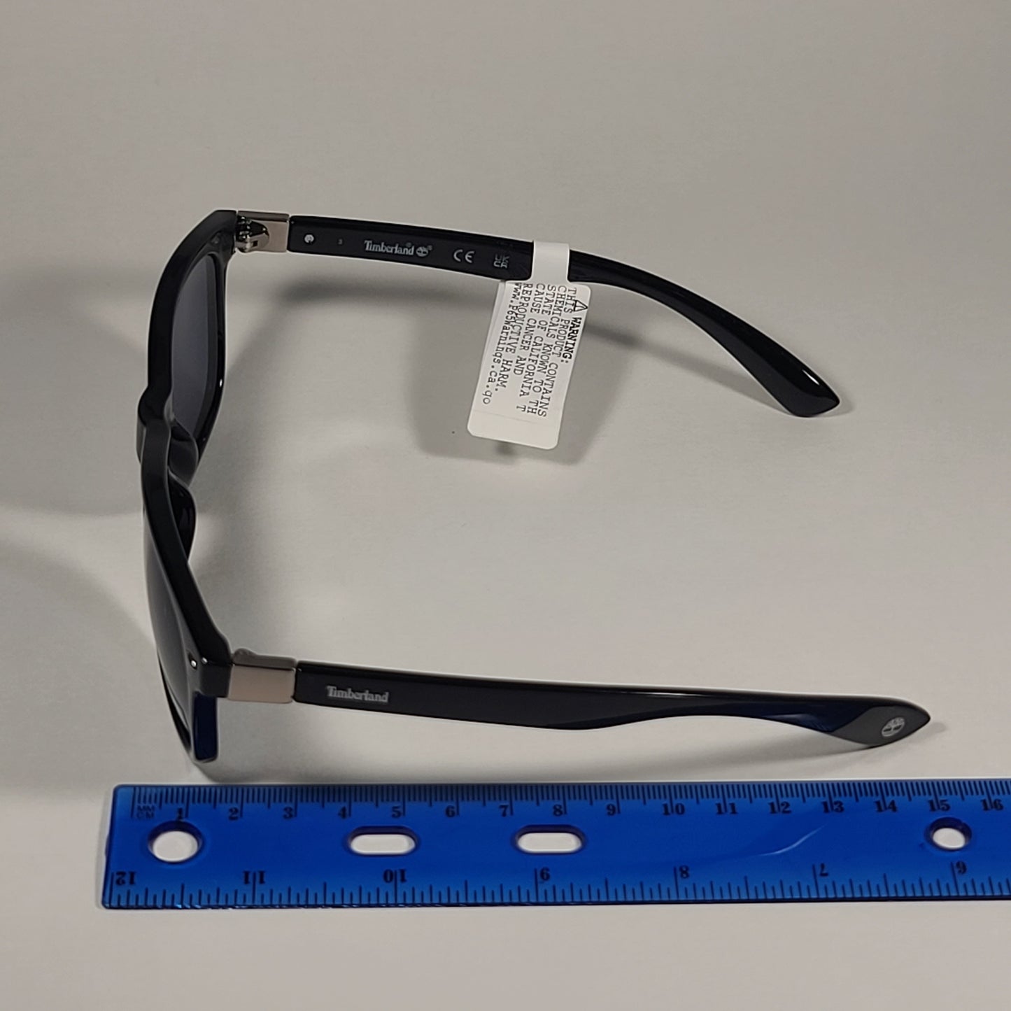 Timberland Square Sunglasses Shiny Black Frame Gray Lens TB7154 01A - Sunglasses