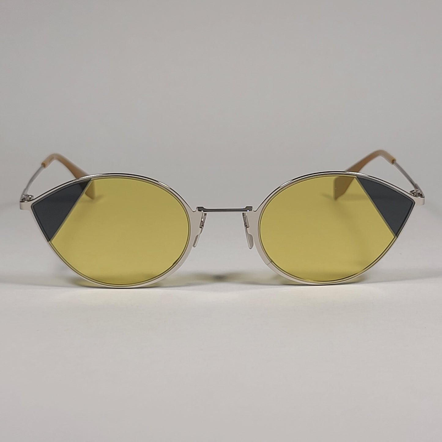 Fendi FF0342/S B1ZHO Cat Eye Sunglasses Gold Tone Frame Yellow Lens - Sunglasses