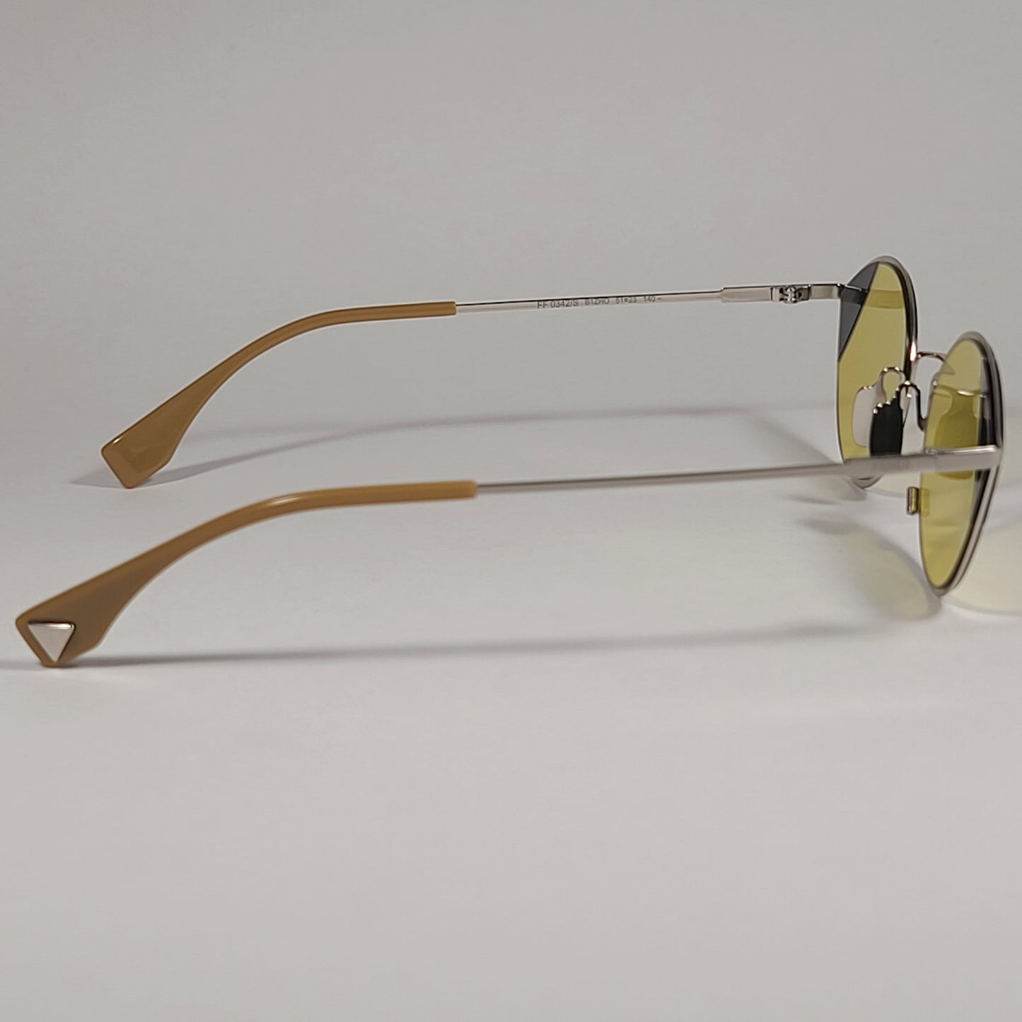 Fendi FF0342/S B1ZHO Cat Eye Sunglasses Gold Tone Frame Yellow Lens - Sunglasses