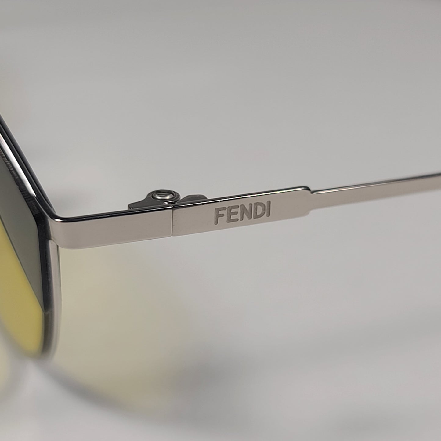 Fendi FF0342/S B1ZHO Cat Eye Sunglasses Gold Tone Frame Yellow Lens - Sunglasses