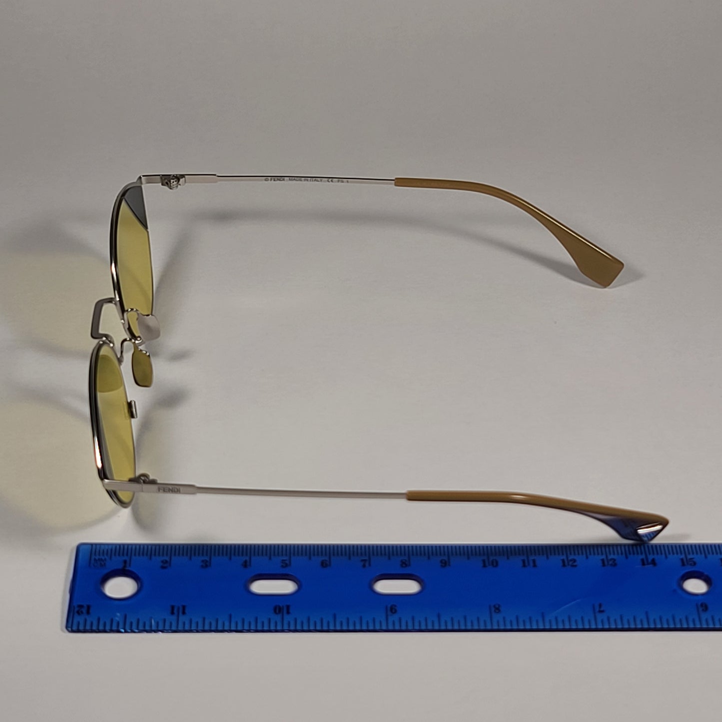 Fendi FF0342/S B1ZHO Cat Eye Sunglasses Gold Tone Frame Yellow Lens - Sunglasses