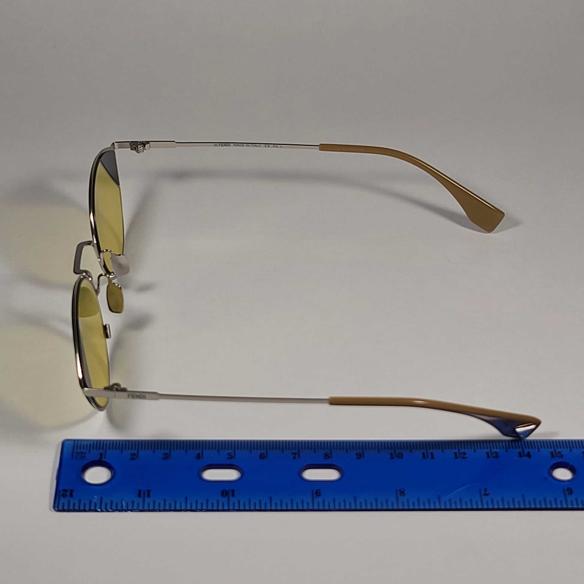 Fendi FF0342/S B1ZHO Cat Eye Sunglasses Gold Tone Frame Yellow Lens - Sunglasses