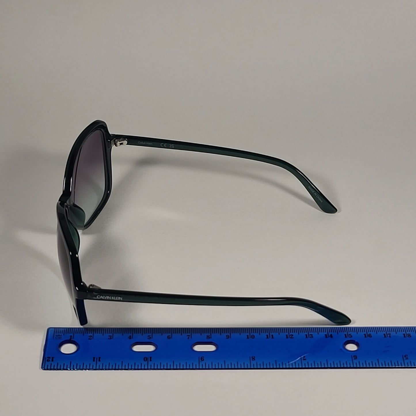 Calvin Klein Butterfly Sunglasses CK19561S 360 Green Frame Smoke Gradient Lens - Sunglasses