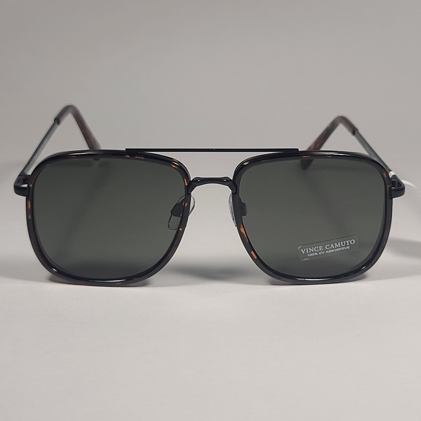 Vince Camuto VM601 BKTS Navigator Sunglasses Black Tortoise Frame Green Lens - Sunglasses