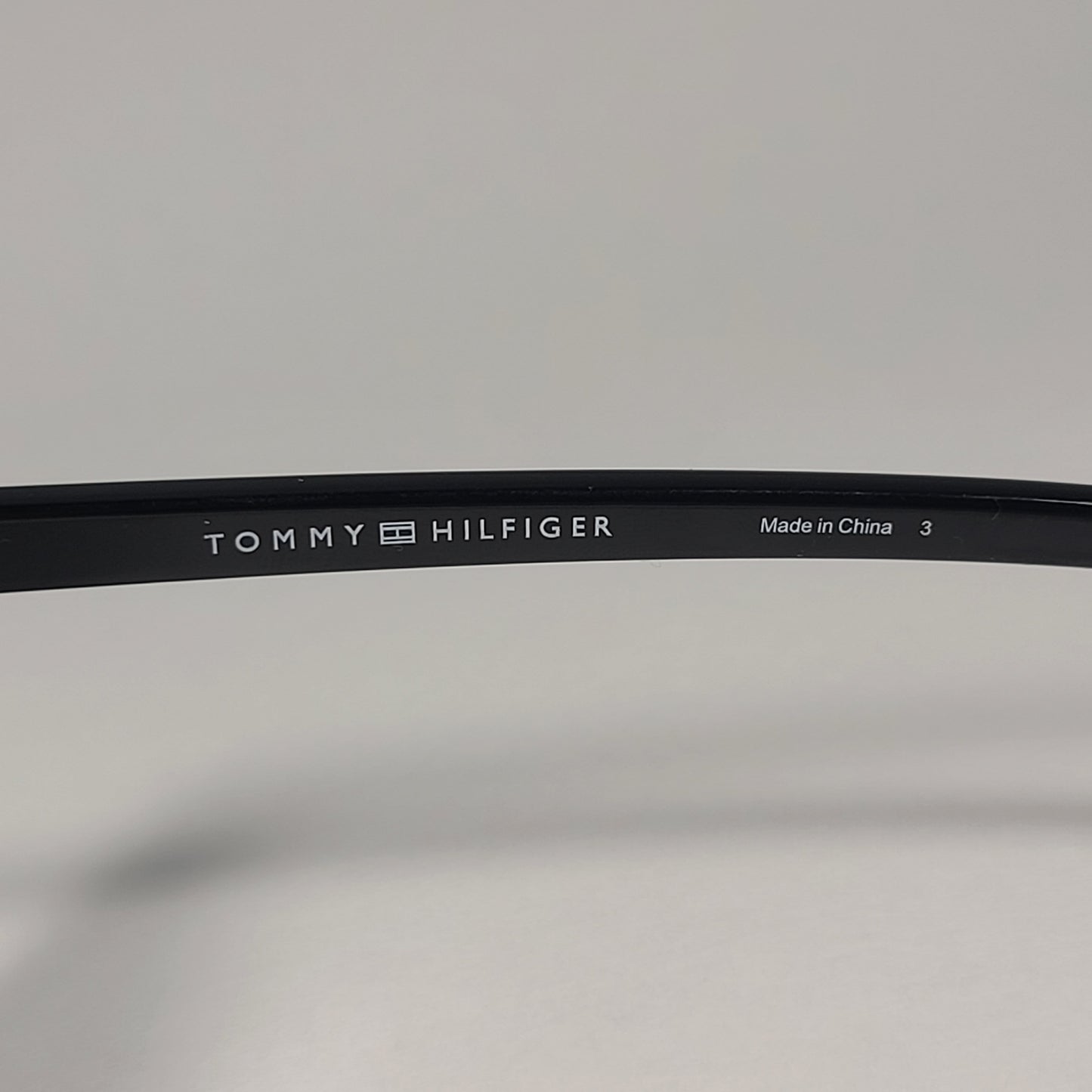 Tommy Hilfiger Raddix Keyhole Sunglasses Shiny Black Frame Gray Lens - Sunglasses