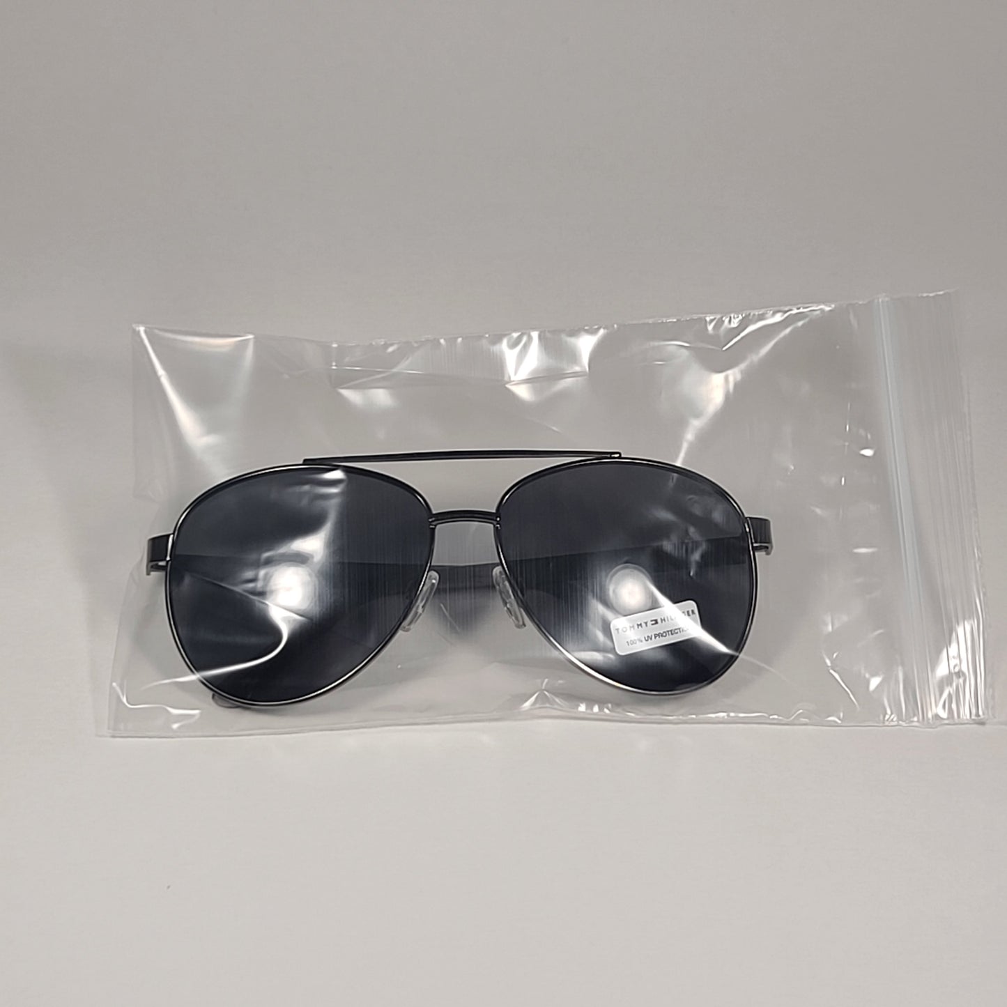 Tommy Hilfiger MM OM621 Pilot Sunglasses Gunmetal And Gray Frame Gray Lens - Sunglasses